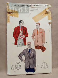 Butterick 6595 Sewing Pattern for MENS Vest & Jacket Sz 42 - UNCUT