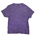 INC Mens Classic Fit Marled Waffle Knit Short Sleeve T-Shirt Purple 2XL