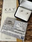 NWT Kay Jewelers 14k White Gold Solitaire Earrings Screw Back Studs