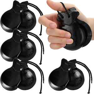 4 Pcs Spanish Castanets with String Traditional Flamenco Castanets for Adults Ki