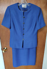 Le Suit size 10 blue maxi skirt and 5 button short sleeve collarless jacket