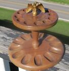 Round Wooden Pipe Stand For 12 Pipes With Golden Eagle Tobacco Vintage Estate