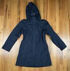 The North Face Jacket Womens Small Black Long Hooded Full Zip Rain Coat