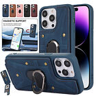 Magnetic Wallet Ring Stand Case For iPhone 15 Pro Max 14 Plus 13 11 12 XS 87 6S