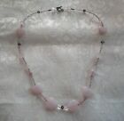 Rose quartz hearts butterfly Crystals pink & purple crystals beaded necklace