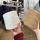 Merino Wool Recycled White Tan Yarn Knitting Crochet Tapestry Fiber Arts Craft