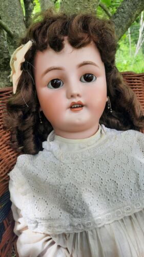 New ListingAntique CM Bergmann Simon Halbig Bisque Head Doll Large 29 In. Damaged head