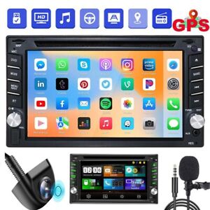 GPS Double 2 Din Car Stereo Radio CD DVD Player In Dash Bluetooth with Free Map