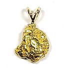 24k Pure Gold Nugget with 14k Yellow Gold Bail Pendant