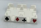 Ceramic Playing Cards 2 Deck Holder Tray Suits Houston Harvest No Cards Included