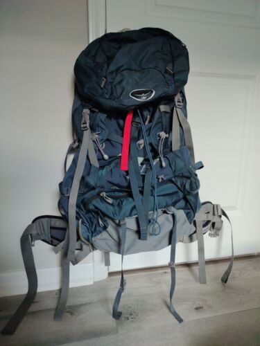 Osprey Aether 70L Backpack Blue Grey Color Backpacking Backpack. Large