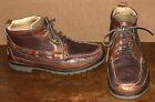LL Bean Chukka Allagash Bison Brown Leather Moc Toe Boots Men's Size 9D