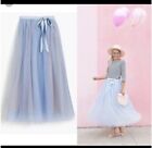 NWT J.Crew Tulle Ball Skirt in  Blue Pleated Ribbon Belt A-line  Size 4