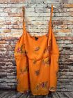 Orange Torrid Floral Chiffon Babydoll sleeveless top blouse womens size 4 26/4x
