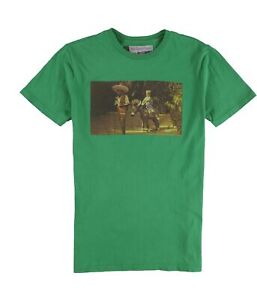 toddland Mens Riding Donkey Photo Graphic T-Shirt, Green, Small