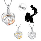 Eternal Mother Love Urn Necklace For Pet Ashes Gift to Mom With Crystal Jewelry