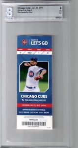 Cole Hamels Beckett VG 3 Full Ticket No Hitter Phillies At Chicago Cubs 7/25/15
