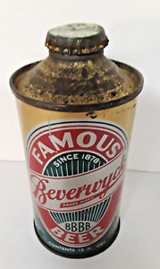 New ListingBeverwyck Low Pro Cone Top Beer Can IRTP - Sharp Color!  Albany NY U-256 Permit