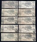 Lot of Ten (10) T-44 1862 $1 Confederate CSA Notes! Great for dealer/reseller!