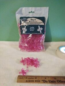 90 Pink Candle Blossoms Bulbs Pegs Ceramic Christmas Tree RARE Vintage