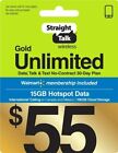 Straight Talk Rob  Refill Card Unlimited Gold Plan 30 Day $55 FAST Top Up NOW