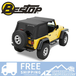 Bestop Trektop NX Soft Top - Black Denim No Doors For 97-06 Jeep Wrangler TJ (For: More than one vehicle)