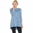 Susan Graver Size 3X Blue Cotton Rayon Space Dye Lightweight Knit Top