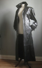 Mens  STEAMPUNK LONG LEATHER COAT trench small 38 40 goth ladies 12 14