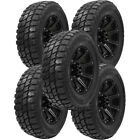 (QTY 5) 35x12.50R22LT Gladiator QR900-M/T 117Q LRE Black Wall Tires