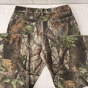 Wrangler Jeans Men's 32x30 Camo Realtree Hardwoods Double Knee Hunting 97GR1HG