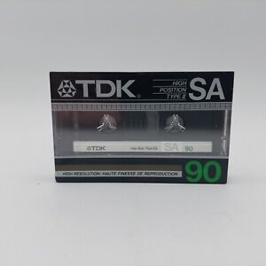 TDK SA 90 Min Type II Blank Audio Cassette Tape Vtg 80's New Sealed