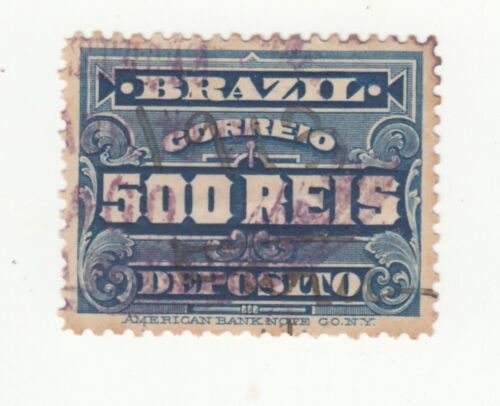 Brazil 1900s. Deposito. 500 Reis. Revenue Stamp. Used