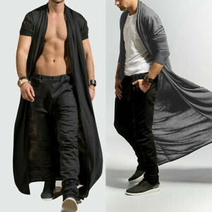 Full Length Mens Baggy Casual Coat Cape Loose Long Cardigan Cloak Tops Outwear