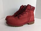 Red Timberland Boys 6” Boots, Youth Size 5
