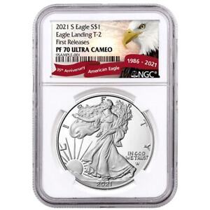 2021-S Proof American Silver Eagle Type 2 NGC PF70 UC FR Exclusive Eagle Label