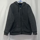 Fleece lined full zip hoodie jacket mens size xl black euc e2300