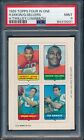 1969 Topps Four In One 4 In 1 Football JOE NAMATH /Dixon/Sellers/Twilley PSA 9