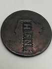 New ListingLarge Cent Unknown Date Counter Stamped with Initials H. U. N.