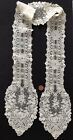Very fine Victorian Brussels mixed bobbin and needle lace applique tie / lappets