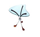 Vintage 1990's Biomorphic Glass Top Golf Club Triangle Side End Table Clubhouse