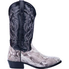 Dan Post Boots Manning Snakeskin Embroidered Round Toe Cowboy  Mens Black, Grey
