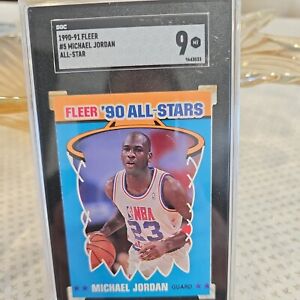 New Listing1990-91 Fleer All-Stars Michael Jordan #5 SGC 9 MINT HOF