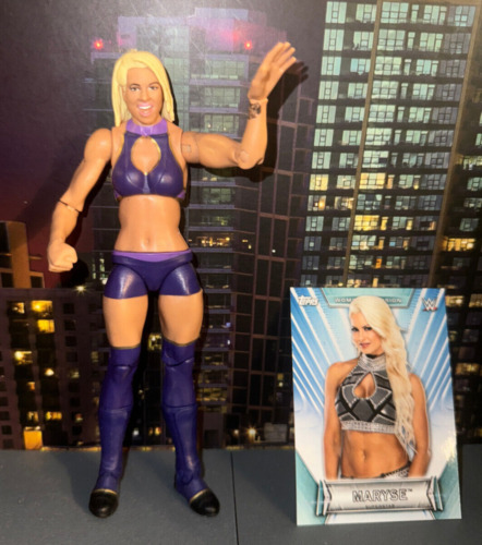 WWE MARYSE Mattel Basic Series 8 Loose Figure with Topps Trading Card Wrestling