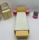New ListingVTG 1998 Barbie So Real So Now Yellow Bedroom Set. Bed ,Nightstand ,Chest And Tv