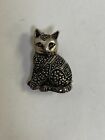 Vintage Sterling Silver and Marcasite Sitting Cat Brooch/Pin PRELOVED!