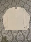 RRL ralph lauren banded collar jersey white mens size XL extra large L/S shirt