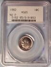 1982 NO P ROOSEVELT DIME STRONG STRIKE PCGS OGH COLLARED SLAB CIRCA 1990 MS65!!