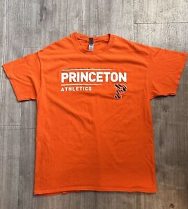 Vintage Princeton University Tigers Athletics Orange Cotton T-Shirt Size Large