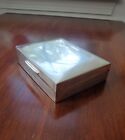 Vintage English Sterling Silver Cigarette Case Jewelry Dresser Box Wood Lined