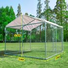 10 x 10FT OutdoorDog Cage Kennel Metal Pet House Cage Backyard Cage w/ Cover
